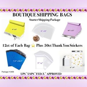 Shipping Starter Variety Package 48 Poly & 24ct Clear Bags & 50ct Stickers 🍋🆕🍇